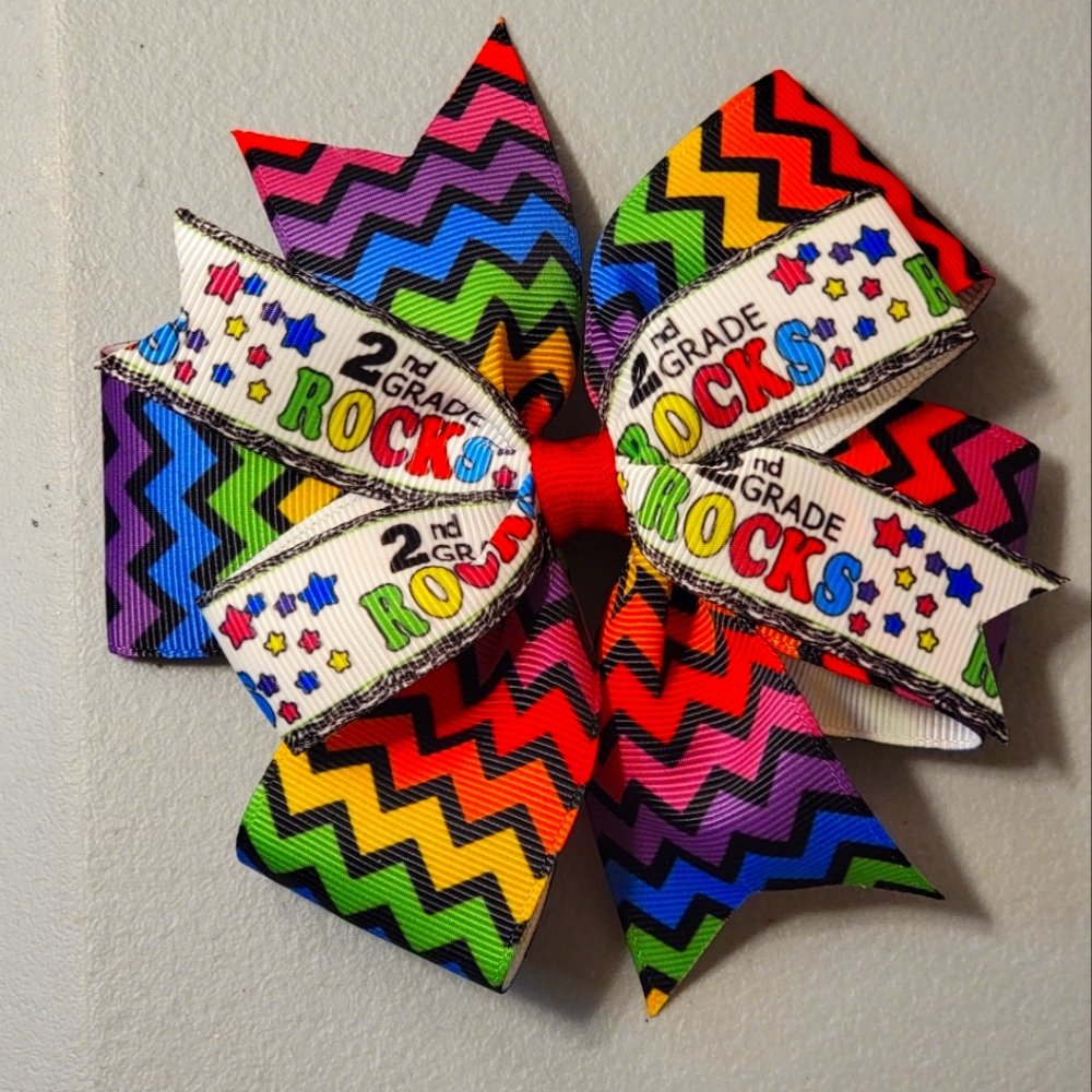 2nd Grade Rocks Hairbow* made to order